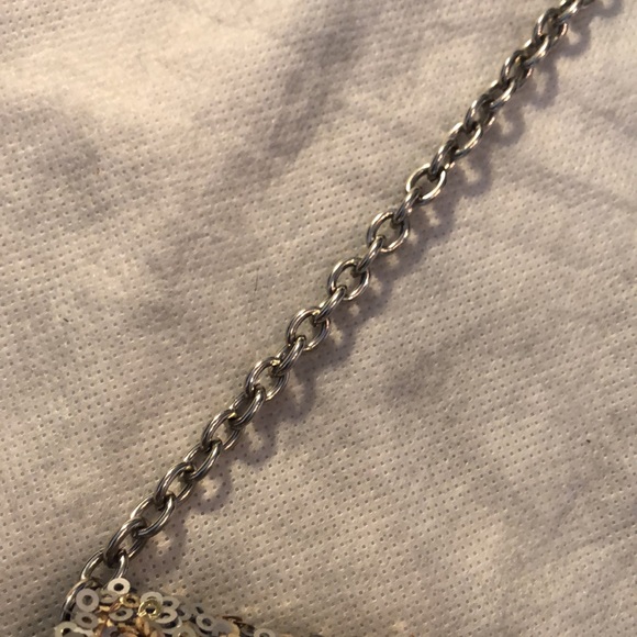 Expressions NYC Sequins & Zebra printed Cow fur Lined envelope shoulder clutch - Picture 5 of 10